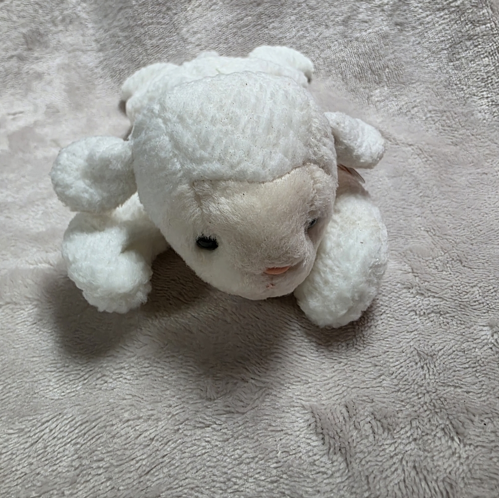 TY 1996 Plush White Lamb Toy